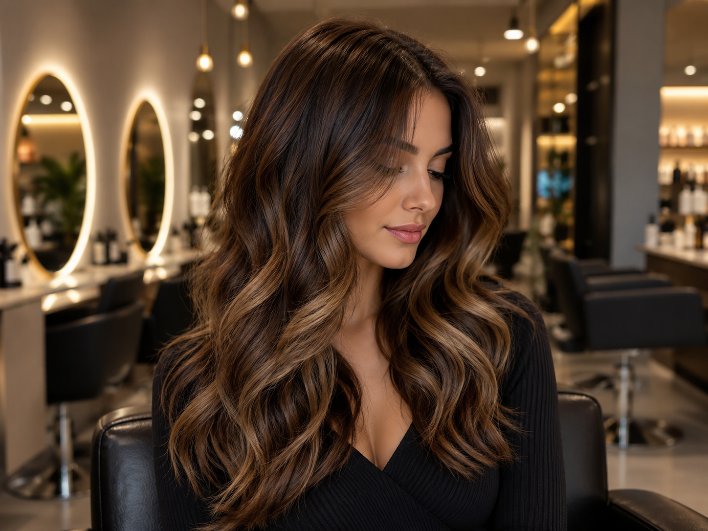 Elegant salon hairstyle model