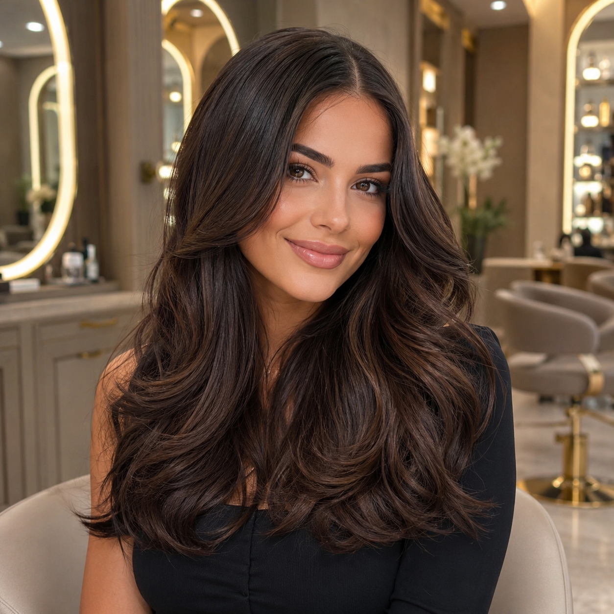 Premium salon result with elegant hairstyle